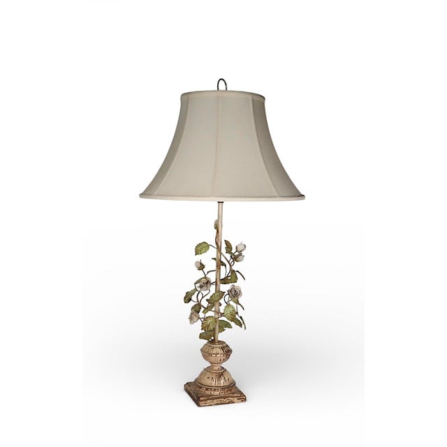 Mid 20th Century Mid 20th Century Safran & Gluckman Metal Foliate Table Lamp Made in Italy For Sale - Image 5 of 17