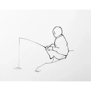 ''Gone Fishing'' Drawing For Sale