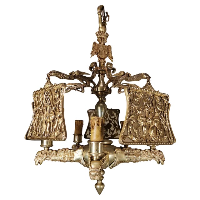Gilded Bronze Lamp, 19th Century For Sale