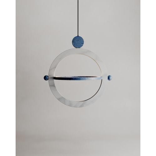 Black Marble and Stone Ring-Shaped Gaïa Lamp by Esther Knopfler For Sale - Image 12 of 16