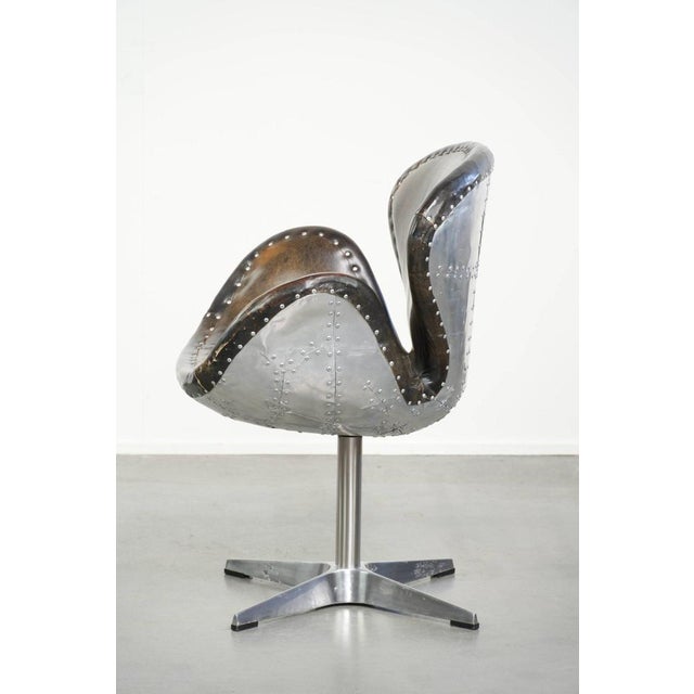 Vintage Aviator Desk Chair in Cowhide Leather and Aluminium from Timothy Oulton For Sale - Image 5 of 17