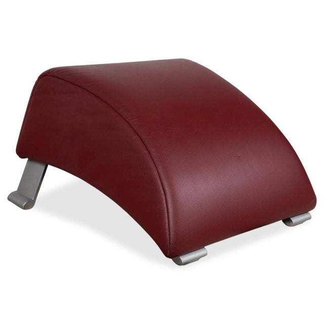 Set of Model 322 Lounge Chair and Ottoman in Bordeaux Red Leather from Rolf Benz For Sale - Image 16 of 18