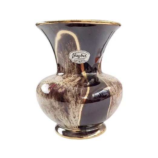 Mid-Century Modern 1960s German Art Pottery Jasba Keramik Vase Numbered 235/12 For Sale - Image 3 of 10