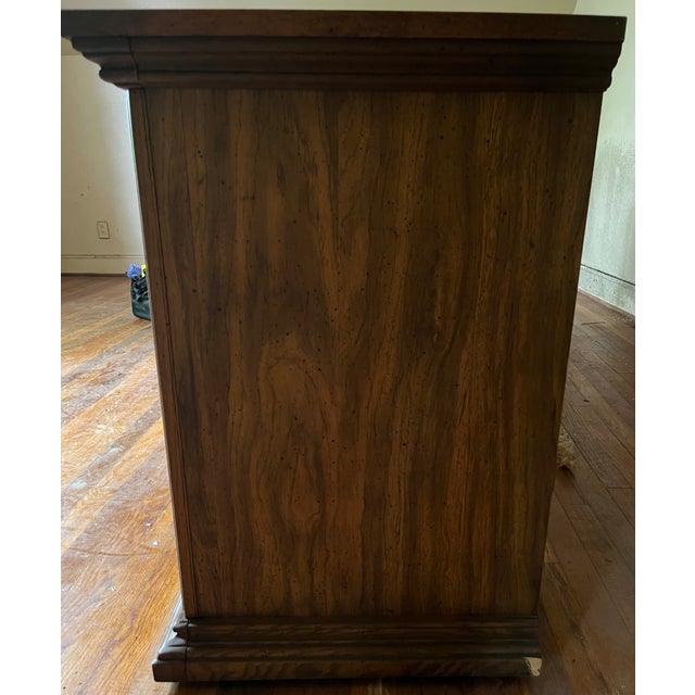 Wood Vintage 1970s Bassett Spanish Revival Mediterranean 9-Drawer Triple Dresser For Sale - Image 7 of 9