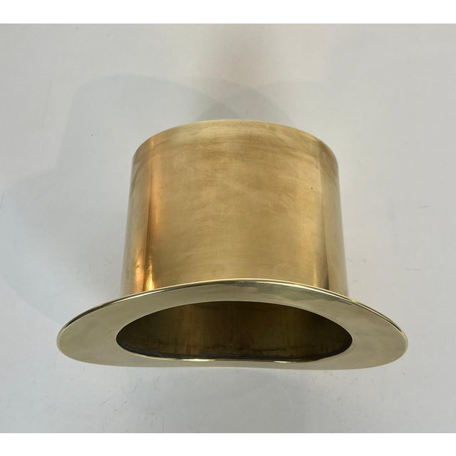 Art Deco 1920s Top Hat Brass Champagne Bucket For Sale - Image 3 of 12