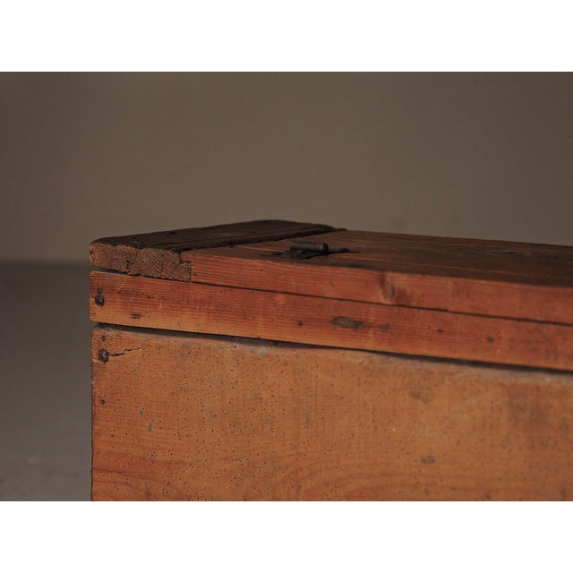 Rustic 19th Century Mountain Folk Art Pine Storage Bench, France For Sale - Image 3 of 18