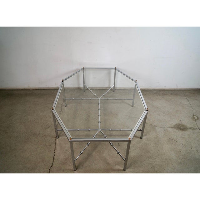 Metal 1970’s Mid-Century Modern Architectural Chrome & Glass Coffee Table For Sale - Image 7 of 12