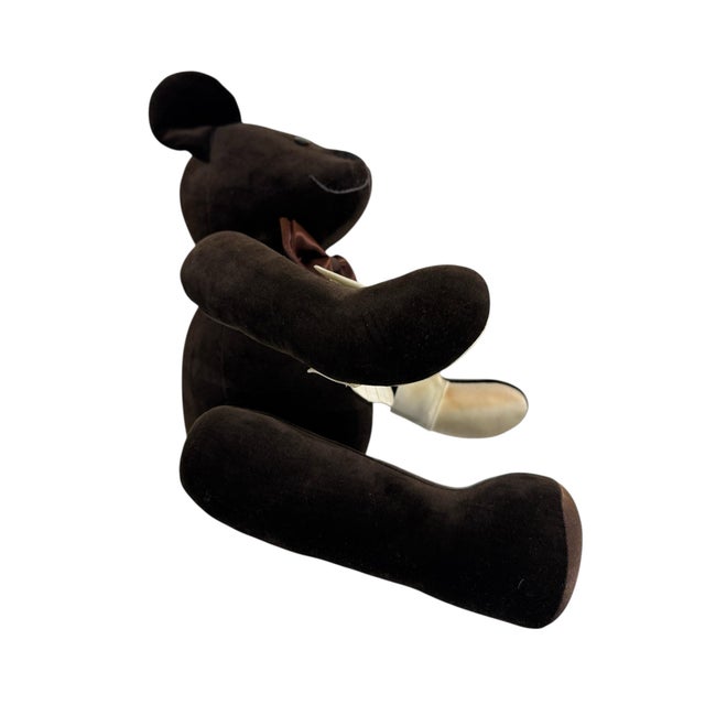 Textile 1984 Vintage Velvet Teddy Bear For Sale - Image 7 of 12