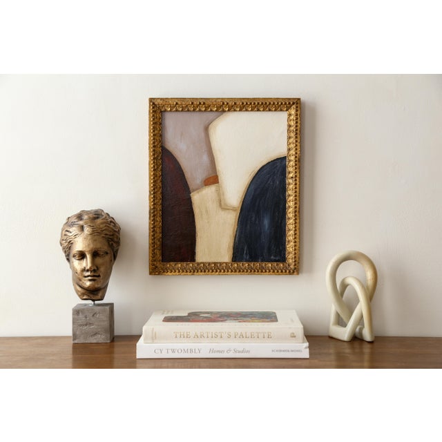 Original Framed Abstract Painting in Antique Gold Frame For Sale - Image 12 of 14