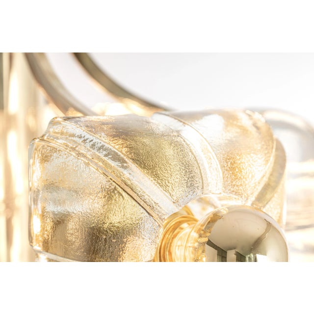 Metal Large Brass and Crystal Glass Pendant by Sische, Germany, 1970s For Sale - Image 7 of 11