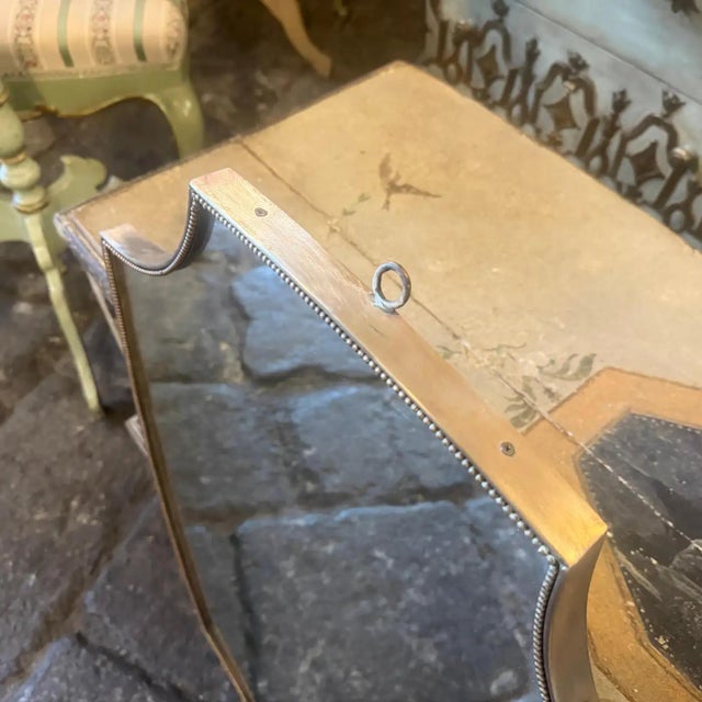 Mid-Century Modern 1960s Gio Ponti Style Mid-Century Modern Brass Italian Shield Wall Mirror For Sale - Image 3 of 17