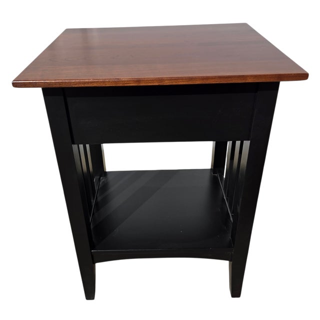 1990s Ethan Allen American Impressions Nightstand End Side Table Mission Arts Crafts For Sale - Image 10 of 11