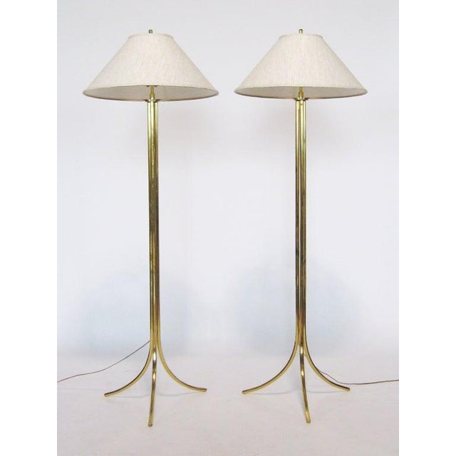 Mid-Century Modern Mid 20th Century Brass Floor Lamps by Lang-Levin (Pair) For Sale - Image 3 of 10