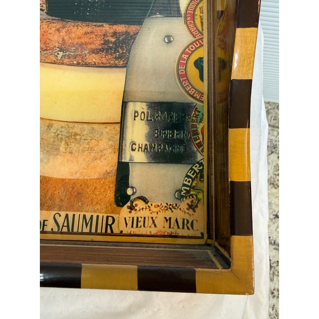 Annie Modica Wine + Cheese Lacquered Tray, Signed For Sale - Image 10 of 12