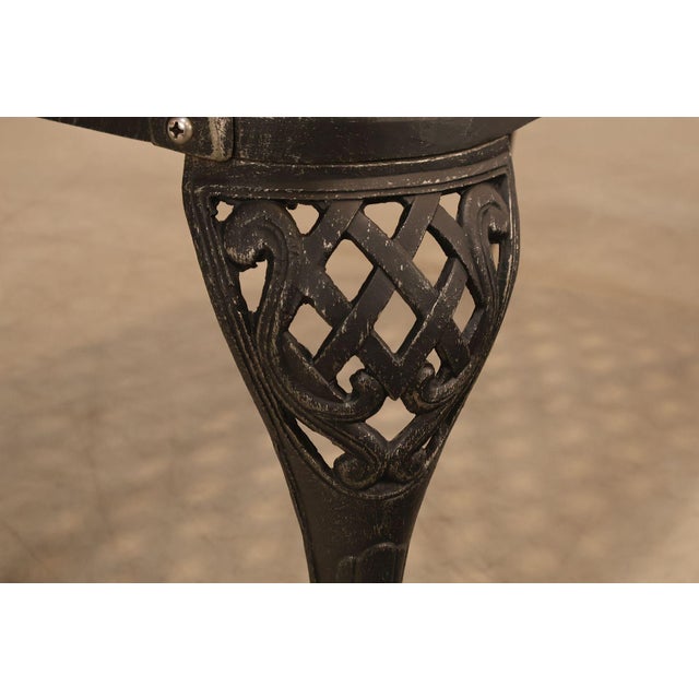 Cast Aluminum Garden Bench With Ornate Lattice Back For Sale - Image 17 of 18