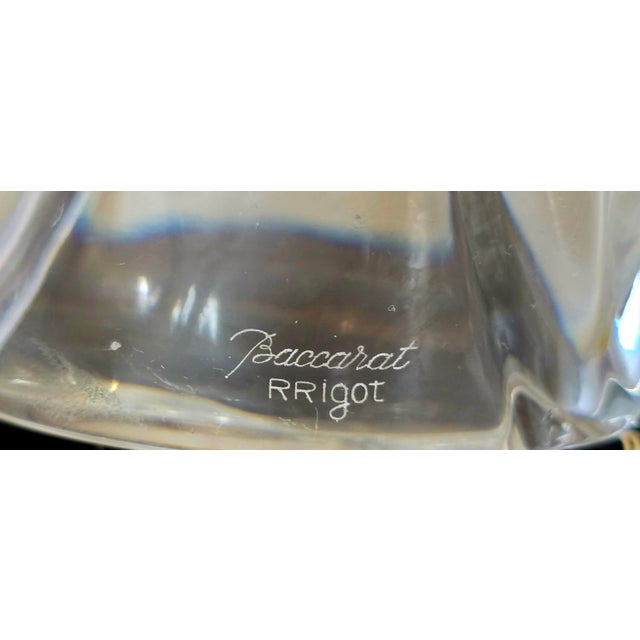 1990s Baccarat Crystal Vase by Robert Rigot For Sale - Image 5 of 5