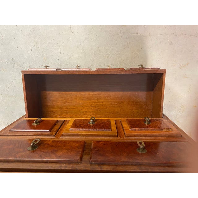 Pair of Vintage (1983) Bespoke Hong Kong Rosewood Chinese Apothecary Storage Chests / Nightstands For Sale In Detroit - Image 6 of 8