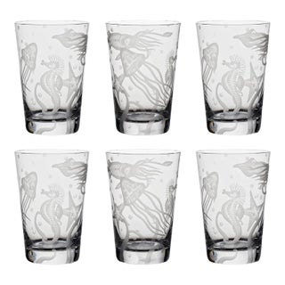 ARTEL Sea Life Frutti di Mare II Tumbler in Clear - Set of 6 For Sale