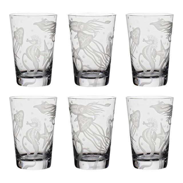 ARTEL Sea Life Frutti di Mare II Tumbler in Clear - Set of 6 For Sale