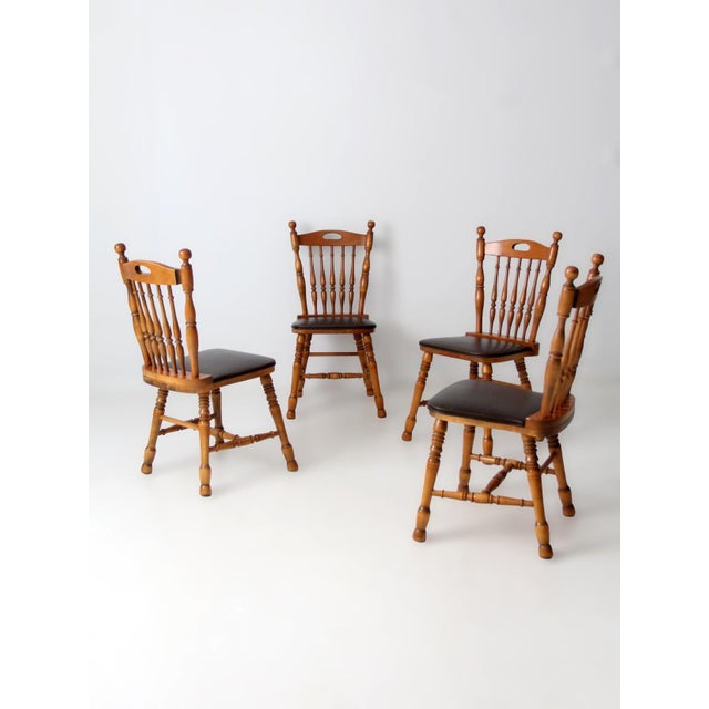 Vintage Spindle Back Dining Chairs Set of 4 For Sale - Image 16 of 18