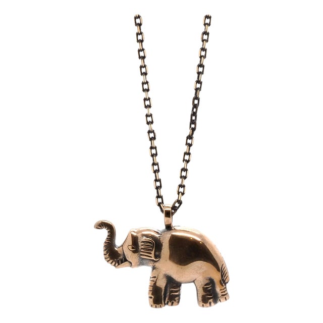 Symbol Of Luck Elephant Long Chain Necklace For Sale