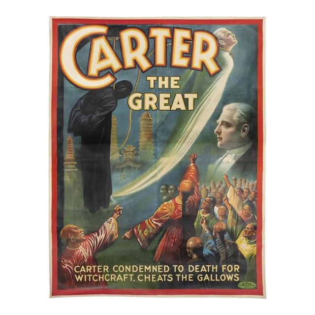 1920s Original Carter the Great Poster For Sale