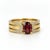 Modern Split Shank Oval Garnet Engagement Silver, Gold Ring, Size 9.5 For Sale - Image 3 of 6