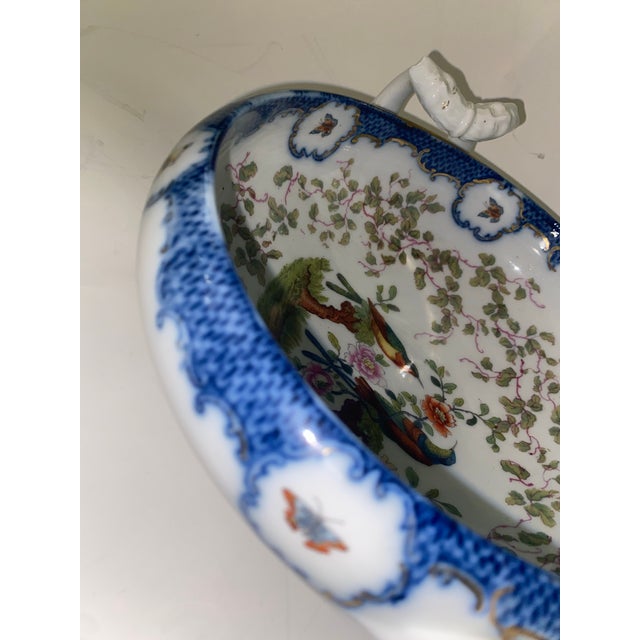 19th Century French Sèvres Style Porcelain Centerpiece Bowl With Handles For Sale - Image 9 of 12