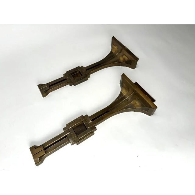 Italian Art Deco Style Wall Lamps in Bronze by Banci, 1970s, Set of 2 For Sale - Image 3 of 8