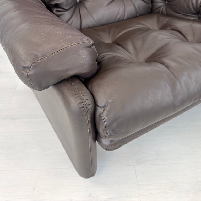 Coronado Leather Lounge Chairs With Ottoman by Afra and Tobia Scarpa For Sale - Image 14 of 18