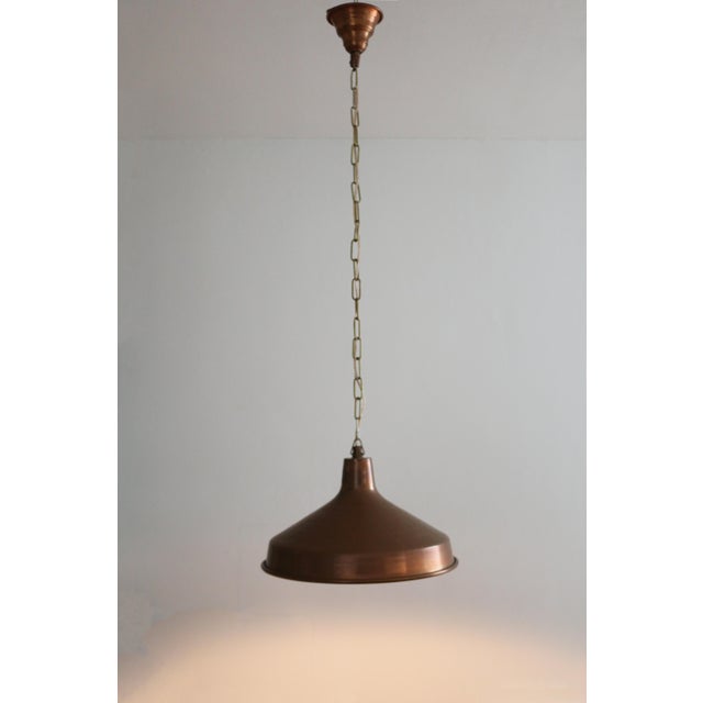 Danish brutalist hanging lamp from Es Horn Aalestrup 1960s Hand hammered copper Diameter 34cm Height 100cm 1 x E27 socket...