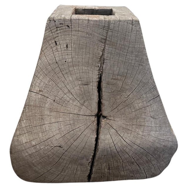 Beautiful hand carved antique column base. The shape is unique. Great as a sculptural candle holder or low side table. We...