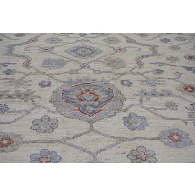 Turkish Turkish Oushak Hand Knotted Wool Rug, 9'x12'1" For Sale - Image 3 of 5