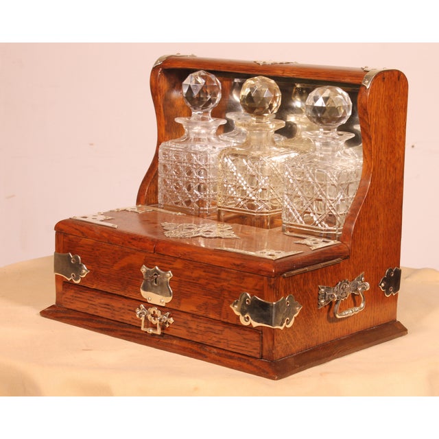 Oak Tantalus Whiskey Cellar, Set of 3 For Sale - Image 4 of 14