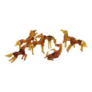 Horse Figurines in Murano Glass, 1960s, Set of 8 For Sale