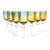 1970s Denby “Aurora, Amber-Blue” Set of 7 Wine Glasses For Sale