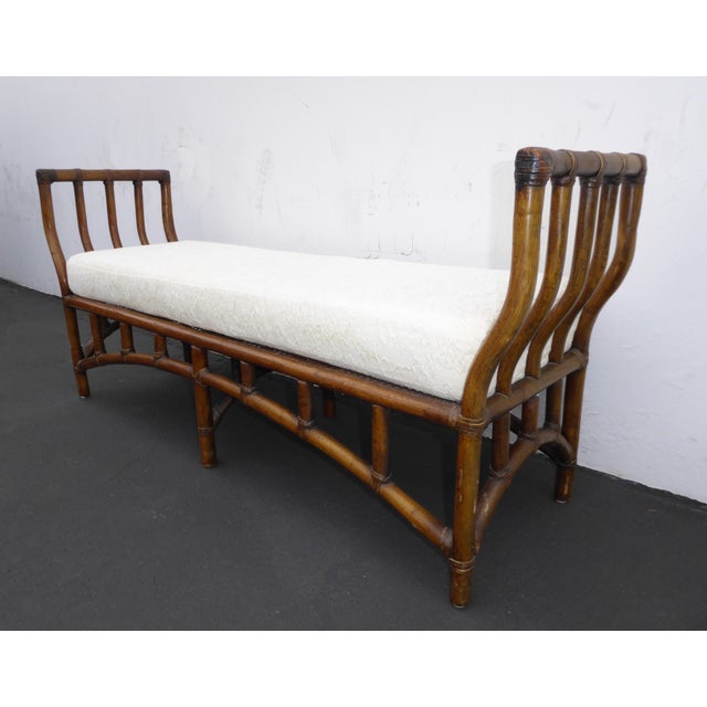 Vintage French Country Rattan & Cane Bench Settee Chairish