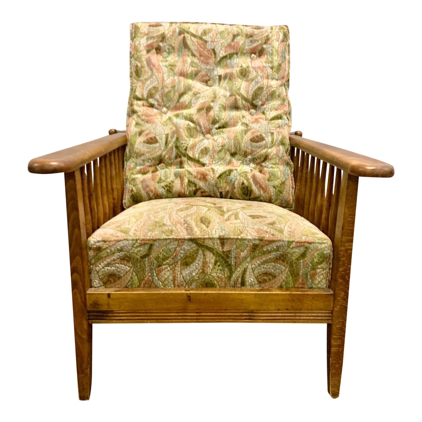 Exceptional Circa 1890s Oak Morris Chair Original Upholstery Chairish