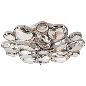Kate Spade New York for Visual Comfort Signature Lloyd Medium Round Flush Mount in Polished Nickel with Clear Glass