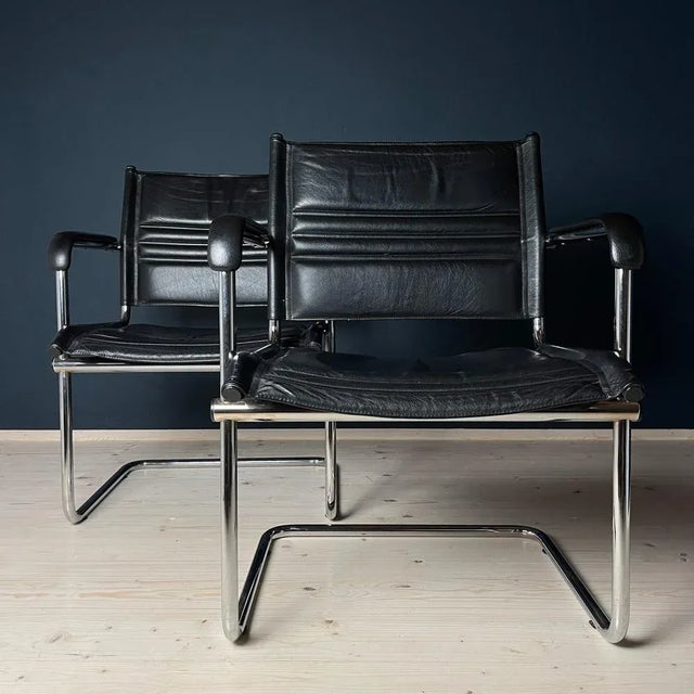 Set of Mid-Century Bauhaus Style Office Chairs by Mart Stam for Stol Kamnik, 1980s For Sale - Image 11 of 13