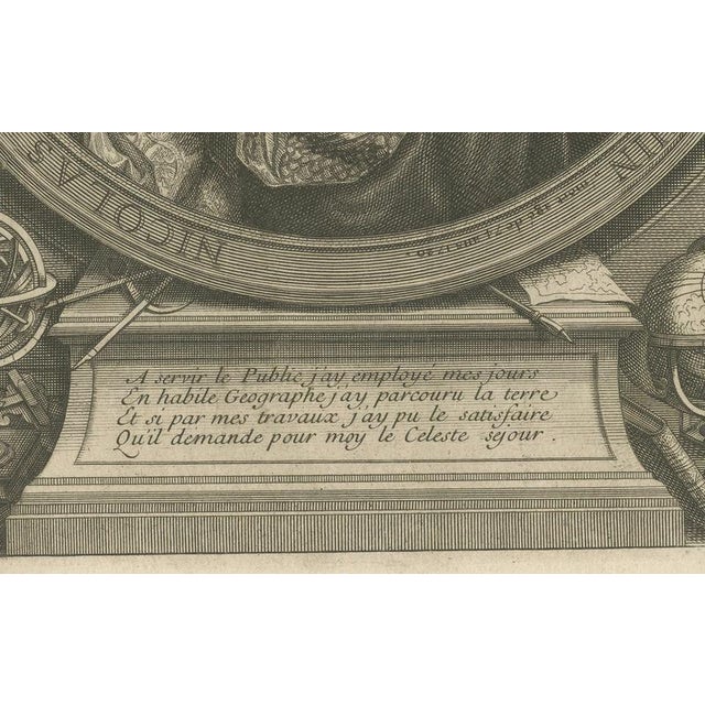 Royal French Cartographer Portrait Engraving, 1743 For Sale - Image 6 of 9