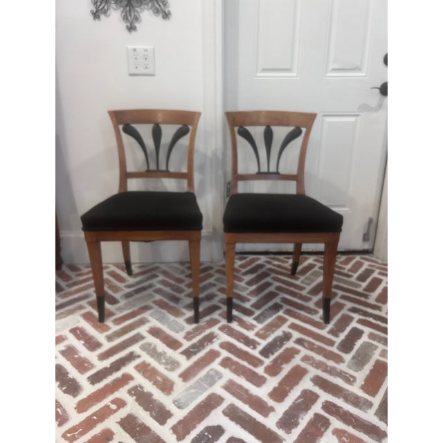 Antique Biedermeier Style Side Chairs, a Pair For Sale - Image 9 of 12