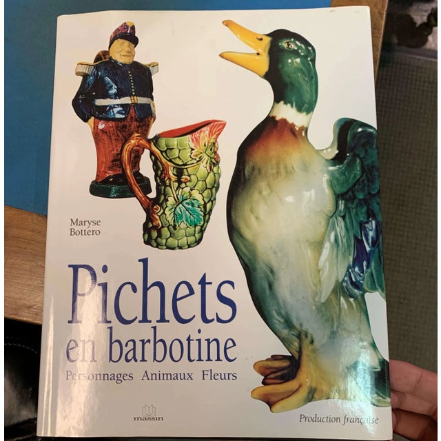 19th Century Belgium Painted Ceramic Barbotine Sailor Pitcher From Nimy Les Mons For Sale - Image 11 of 13