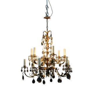Hollywood Regency Chandelier in Wrought Iron, 1960s For Sale