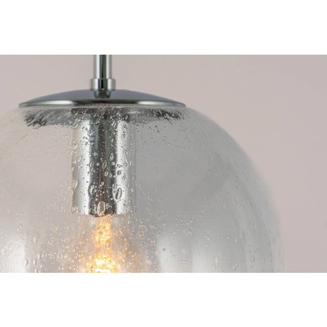 Petite Limburg Chrome with Clear Glass Ball Pendant, Germany, 1970s For Sale - Image 6 of 12