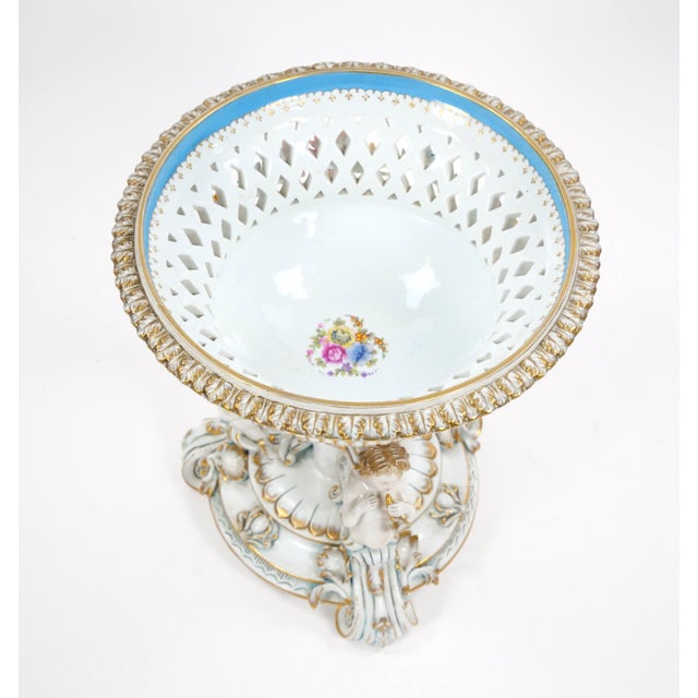 Meissen Porcelain Antique Pair Large German Meissen Porcelain Figural Centerpieces For Sale - Image 4 of 12