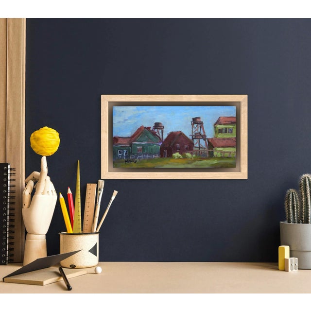 Wood Quiet Places & Journeys — Mendocino Village (Original Oil Landscape) For Sale - Image 7 of 18