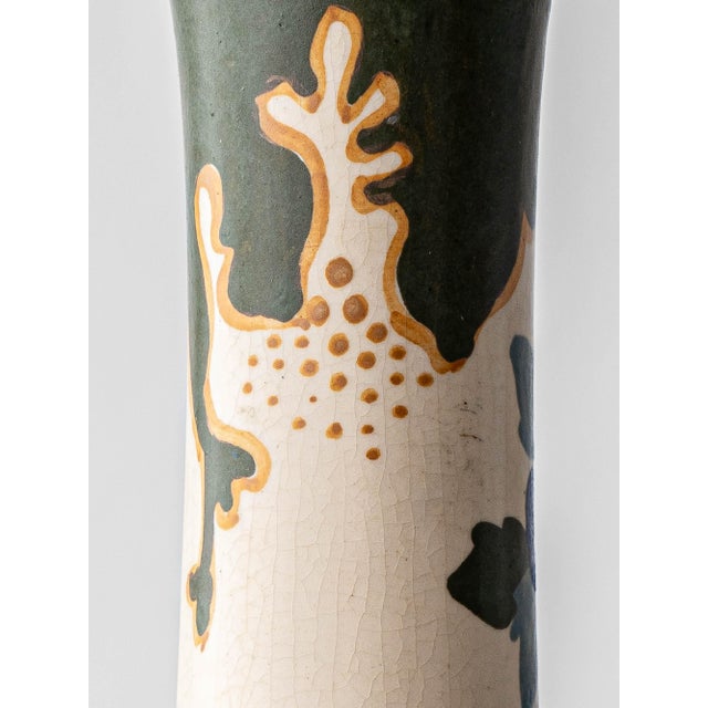 Art Nouveau Ceramic Table Lamp by Arnhem, 1920, with New Silk Lampshade, 1890s For Sale - Image 18 of 18