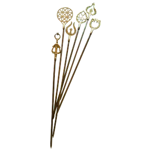 Set of 6 Brass Skewers