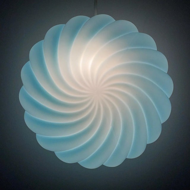 Mid-Century Modern Vintage Blue Opaline Table Lamp, Italy, 1950s For Sale - Image 3 of 13